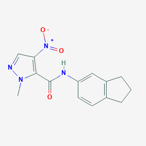 N-(2,3-dihydro-1H-inden-5-yl)-1-methyl-4-nitro-1H-pyrazole-5-carboxamide