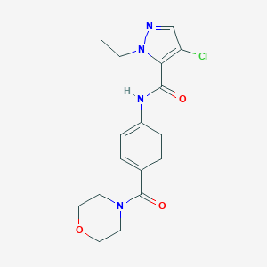 molecular formula C17H19ClN4O3 B213820 4-chloro-1-ethyl-N-[4-(morpholin-4-ylcarbonyl)phenyl]-1H-pyrazole-5-carboxamide 