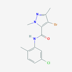molecular formula C13H13BrClN3O B213821 4-bromo-N-(5-chloro-2-methylphenyl)-1,3-dimethyl-1H-pyrazole-5-carboxamide 