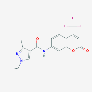 molecular formula C17H14F3N3O3 B213824 1-ethyl-3-methyl-N-[2-oxo-4-(trifluoromethyl)-2H-chromen-7-yl]-1H-pyrazole-4-carboxamide 