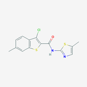 molecular formula C14H11ClN2OS2 B213825 3-chloro-6-methyl-N-(5-methyl-1,3-thiazol-2-yl)-1-benzothiophene-2-carboxamide 