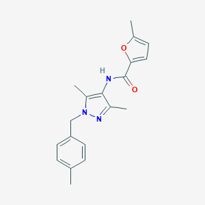 molecular formula C19H21N3O2 B213828 N-[3,5-dimethyl-1-(4-methylbenzyl)-1H-pyrazol-4-yl]-5-methylfuran-2-carboxamide 