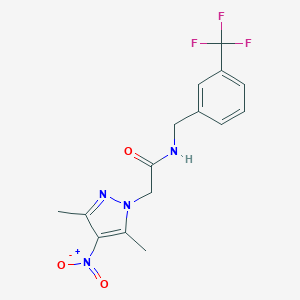 molecular formula C15H15F3N4O3 B213834 2-{4-nitro-3,5-dimethyl-1H-pyrazol-1-yl}-N-[3-(trifluoromethyl)benzyl]acetamide 