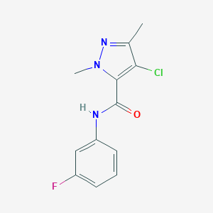 molecular formula C12H11ClFN3O B213835 4-chloro-N-(3-fluorophenyl)-1,3-dimethyl-1H-pyrazole-5-carboxamide 