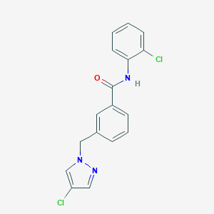 molecular formula C17H13Cl2N3O B213842 N-(2-chlorophenyl)-3-[(4-chloro-1H-pyrazol-1-yl)methyl]benzamide 