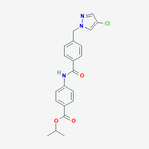 molecular formula C21H20ClN3O3 B213848 isopropyl 4-({4-[(4-chloro-1H-pyrazol-1-yl)methyl]benzoyl}amino)benzoate 