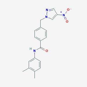 molecular formula C19H18N4O3 B213852 N-(3,4-dimethylphenyl)-4-({4-nitro-1H-pyrazol-1-yl}methyl)benzamide 