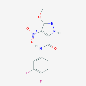 N-(3,4-difluorophenyl)-3-methoxy-4-nitro-1H-pyrazole-5-carboxamide