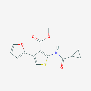 molecular formula C14H13NO4S B213856 Methyl 2-[(cyclopropylcarbonyl)amino]-4-(2-furyl)-3-thiophenecarboxylate 