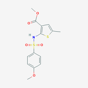 molecular formula C14H15NO5S2 B213857 Methyl 2-{[(4-methoxyphenyl)sulfonyl]amino}-5-methylthiophene-3-carboxylate 