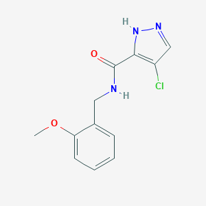 molecular formula C12H12ClN3O2 B213860 4-chloro-N-(2-methoxybenzyl)-1H-pyrazole-3-carboxamide 