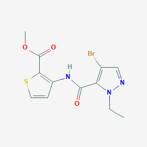 molecular formula C12H12BrN3O3S B213864 methyl 3-{[(4-bromo-1-ethyl-1H-pyrazol-5-yl)carbonyl]amino}-2-thiophenecarboxylate 