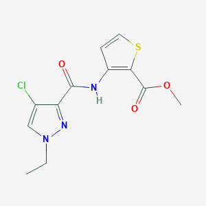 molecular formula C12H12ClN3O3S B213865 methyl 3-{[(4-chloro-1-ethyl-1H-pyrazol-3-yl)carbonyl]amino}-2-thiophenecarboxylate 