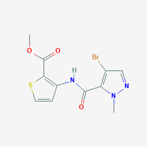 molecular formula C11H10BrN3O3S B213869 methyl 3-{[(4-bromo-1-methyl-1H-pyrazol-5-yl)carbonyl]amino}-2-thiophenecarboxylate 