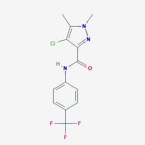 molecular formula C13H11ClF3N3O B213872 4-chloro-1,5-dimethyl-N-[4-(trifluoromethyl)phenyl]-1H-pyrazole-3-carboxamide 