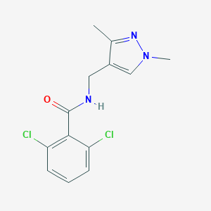 2,6-dichloro-N-[(1,3-dimethyl-1H-pyrazol-4-yl)methyl]benzamide