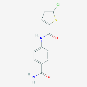 molecular formula C12H9ClN2O2S B213875 N-(4-carbamoylphenyl)-5-chlorothiophene-2-carboxamide 