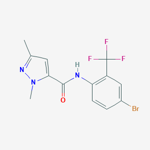 molecular formula C13H11BrF3N3O B213879 N-[4-bromo-2-(trifluoromethyl)phenyl]-1,3-dimethyl-1H-pyrazole-5-carboxamide 