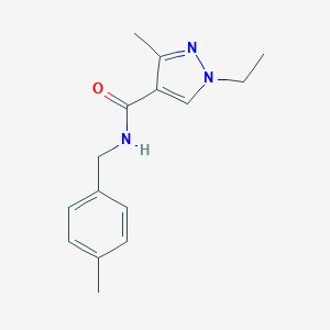 molecular formula C15H19N3O B213881 1-ethyl-3-methyl-N-(4-methylbenzyl)-1H-pyrazole-4-carboxamide 