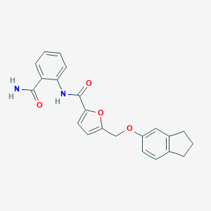 molecular formula C22H20N2O4 B213884 N-(2-carbamoylphenyl)-5-[(2,3-dihydro-1H-inden-5-yloxy)methyl]furan-2-carboxamide 