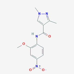 molecular formula C13H14N4O4 B213886 N-(2-methoxy-4-nitrophenyl)-1,3-dimethyl-1H-pyrazole-4-carboxamide 