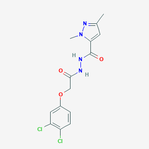 molecular formula C14H14Cl2N4O3 B213894 N'-[(3,4-dichlorophenoxy)acetyl]-1,3-dimethyl-1H-pyrazole-5-carbohydrazide 