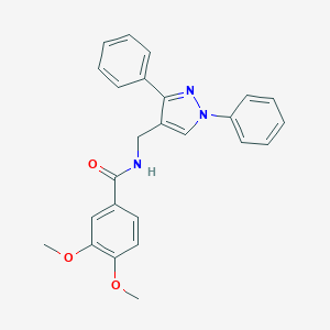 N-[(1,3-diphenyl-1H-pyrazol-4-yl)methyl]-3,4-dimethoxybenzamide