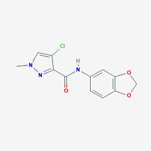 molecular formula C12H10ClN3O3 B213898 N-(1,3-benzodioxol-5-yl)-4-chloro-1-methyl-1H-pyrazole-3-carboxamide 