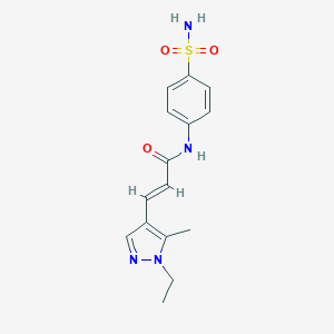 molecular formula C15H18N4O3S B213900 N-[4-(aminosulfonyl)phenyl]-3-(1-ethyl-5-methyl-1H-pyrazol-4-yl)acrylamide 