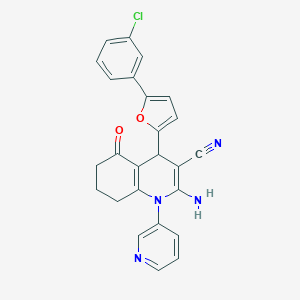 2-Amino-4-[5-(3-chlorophenyl)-2-furyl]-5-oxo-1-pyridin-3-yl-1,4,5,6,7,8-hexahydroquinoline-3-carbonitrile