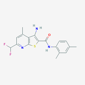 molecular formula C18H17F2N3OS B213906 3-amino-6-(difluoromethyl)-N-(2,4-dimethylphenyl)-4-methylthieno[2,3-b]pyridine-2-carboxamide 