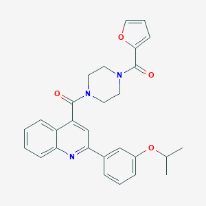 molecular formula C28H27N3O4 B213909 3-(4-{[4-(2-Furoyl)piperazin-1-yl]carbonyl}quinolin-2-yl)phenyl isopropyl ether 