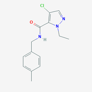 molecular formula C14H16ClN3O B213914 4-chloro-1-ethyl-N-(4-methylbenzyl)-1H-pyrazole-5-carboxamide 
