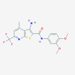 molecular formula C18H16F3N3O3S B213917 3-amino-N-(3,4-dimethoxyphenyl)-4-methyl-6-(trifluoromethyl)thieno[2,3-b]pyridine-2-carboxamide 