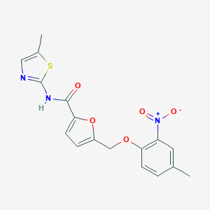 molecular formula C17H15N3O5S B213920 5-[(4-methyl-2-nitrophenoxy)methyl]-N-(5-methyl-1,3-thiazol-2-yl)furan-2-carboxamide 