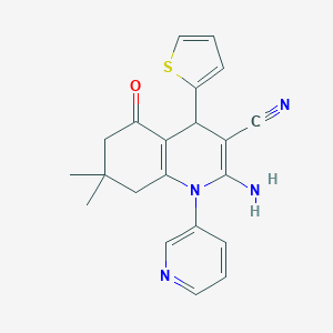 2-Amino-7,7-dimethyl-5-oxo-1-(3-pyridinyl)-4-(2-thienyl)-1,4,5,6,7,8-hexahydro-3-quinolinecarbonitrile