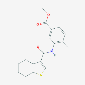 molecular formula C18H19NO3S B213929 Methyl 4-methyl-3-[(4,5,6,7-tetrahydro-1-benzothiophen-3-ylcarbonyl)amino]benzoate 