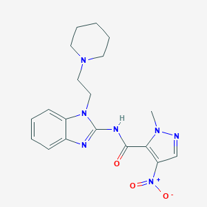 molecular formula C19H23N7O3 B213930 1-methyl-4-nitro-N-{1-[2-(piperidin-1-yl)ethyl]-1H-benzimidazol-2-yl}-1H-pyrazole-5-carboxamide 