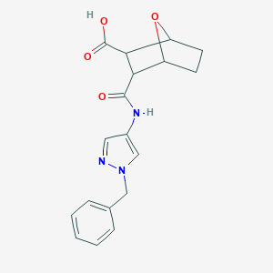 molecular formula C18H19N3O4 B213932 3-[(1-benzyl-1H-pyrazol-4-yl)carbamoyl]-7-oxabicyclo[2.2.1]heptane-2-carboxylic acid 