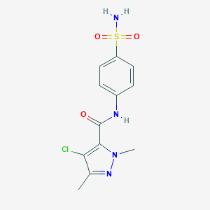 molecular formula C12H13ClN4O3S B213935 4-chloro-1,3-dimethyl-N-(4-sulfamoylphenyl)-1H-pyrazole-5-carboxamide 
