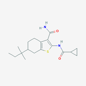 2-[(Cyclopropylcarbonyl)amino]-6-tert-pentyl-4,5,6,7-tetrahydro-1-benzothiophene-3-carboxamide