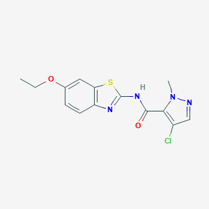 molecular formula C14H13ClN4O2S B213938 4-chloro-N-(6-ethoxy-1,3-benzothiazol-2-yl)-1-methyl-1H-pyrazole-5-carboxamide 
