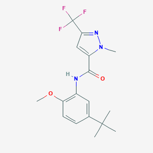 molecular formula C17H20F3N3O2 B213943 N-(5-tert-butyl-2-methoxyphenyl)-1-methyl-3-(trifluoromethyl)-1H-pyrazole-5-carboxamide 