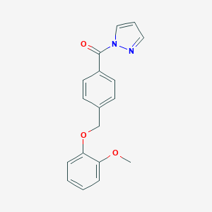 molecular formula C18H16N2O3 B213945 {4-[(2-methoxyphenoxy)methyl]phenyl}(1H-pyrazol-1-yl)methanone 