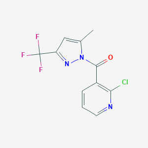 molecular formula C11H7ClF3N3O B213947 (2-chloropyridin-3-yl)[5-methyl-3-(trifluoromethyl)-1H-pyrazol-1-yl]methanone 