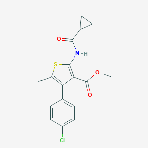 molecular formula C17H16ClNO3S B213953 Methyl 4-(4-chlorophenyl)-2-[(cyclopropylcarbonyl)amino]-5-methyl-3-thiophenecarboxylate 