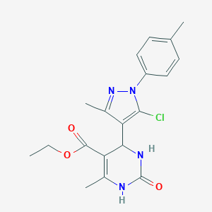molecular formula C19H21ClN4O3 B213954 ethyl 4-[5-chloro-3-methyl-1-(4-methylphenyl)-1H-pyrazol-4-yl]-6-methyl-2-oxo-1,2,3,4-tetrahydropyrimidine-5-carboxylate 
