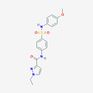 molecular formula C19H20N4O4S B213955 1-ethyl-N-{4-[(4-methoxyanilino)sulfonyl]phenyl}-1H-pyrazole-3-carboxamide 