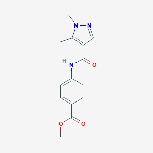 molecular formula C14H15N3O3 B213960 methyl 4-{[(1,5-dimethyl-1H-pyrazol-4-yl)carbonyl]amino}benzoate 