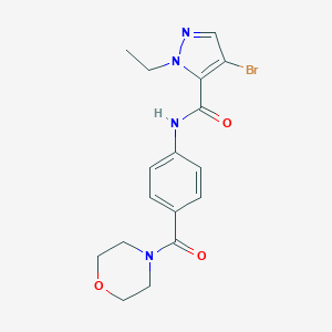 molecular formula C17H19BrN4O3 B213967 4-bromo-1-ethyl-N-[4-(4-morpholinylcarbonyl)phenyl]-1H-pyrazole-5-carboxamide 
